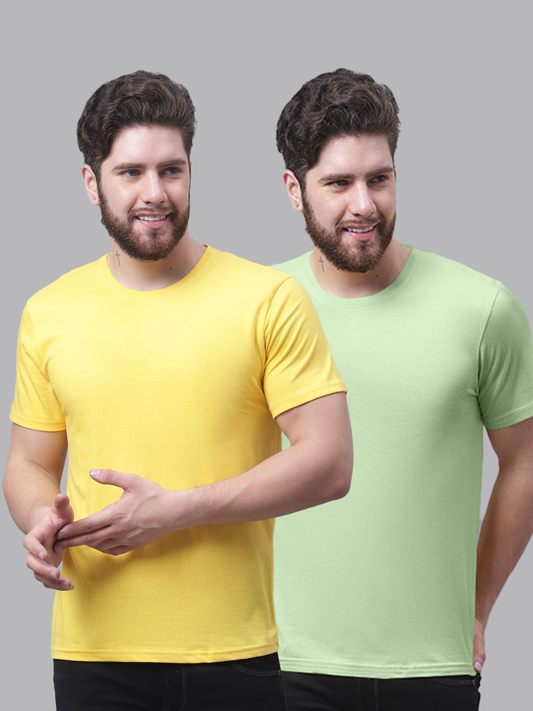 Men's Pack Of 2 Pure Cotton Half Sleeve T-shirt - Friskers