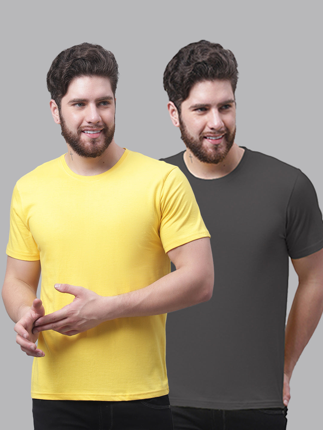 Men's Pack Of 2 Pure Cotton Half Sleeve T-shirt - Friskers