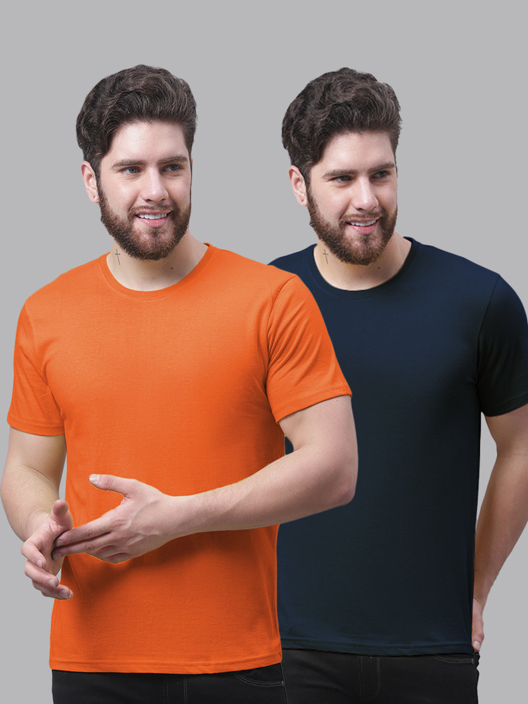 Men's Pack Of 2 Pure Cotton Half Sleeve T-shirt - Friskers