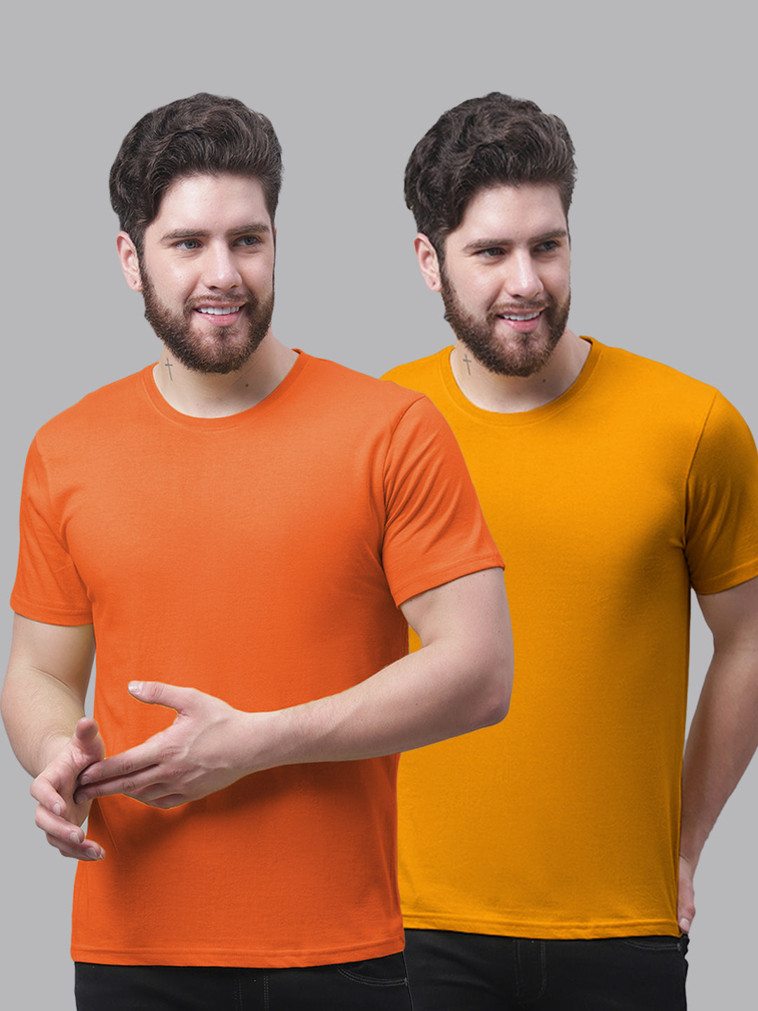 Men's Pack Of 2 Pure Cotton Half Sleeve T-shirt - Friskers