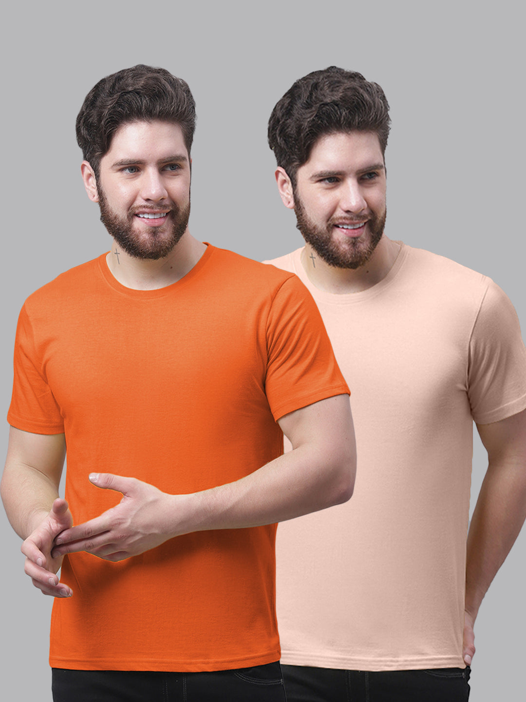 Men's Pack Of 2 Pure Cotton Half Sleeve T-shirt - Friskers