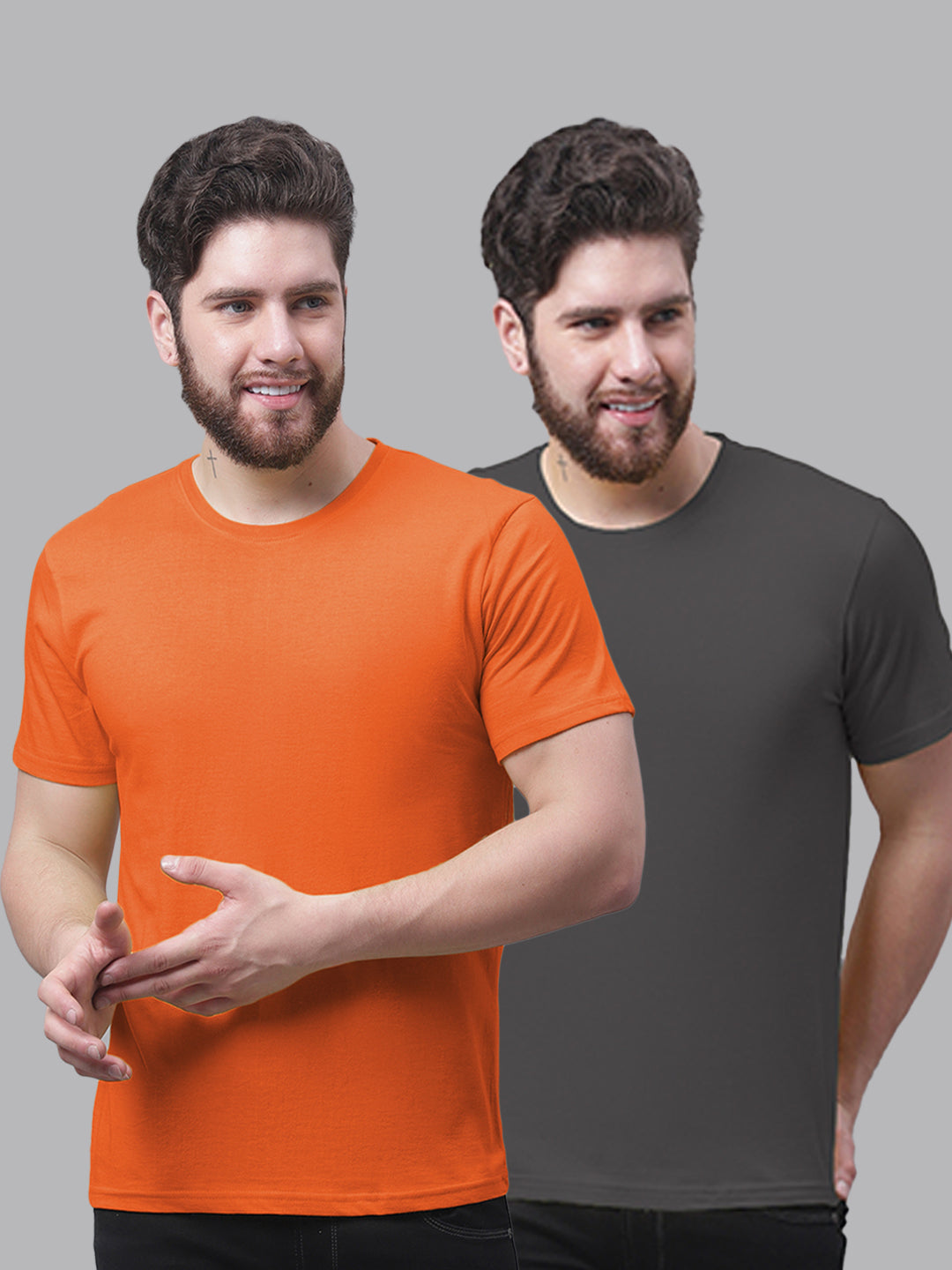 Men's Pack Of 2 Pure Cotton Half Sleeve T-shirt - Friskers