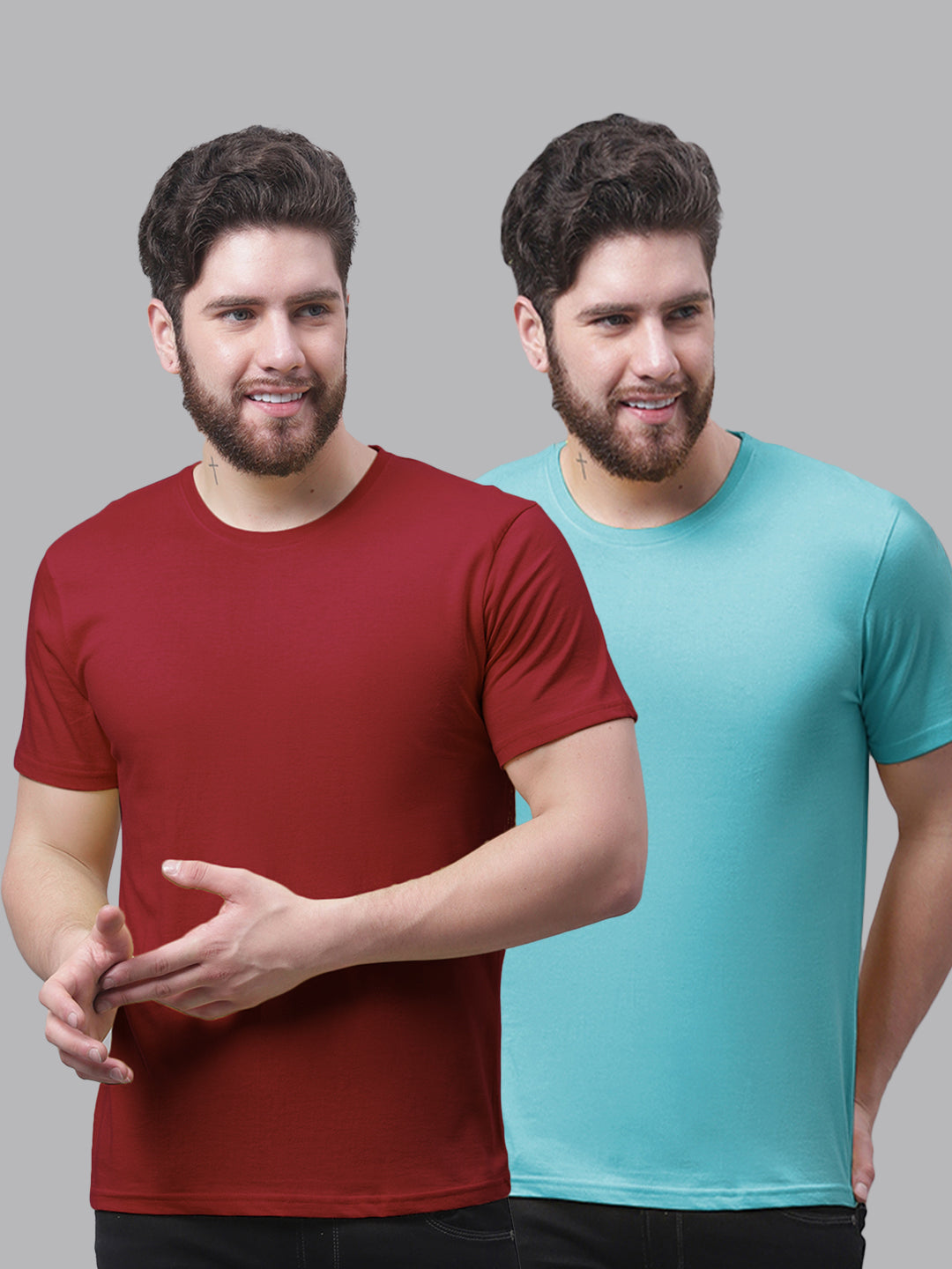 Men's Pack Of 2 Pure Cotton Half Sleeve T-shirt - Friskers