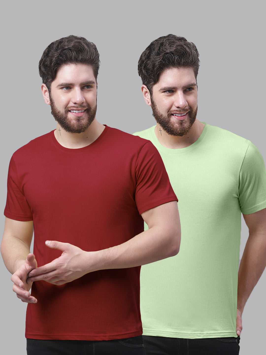 Men's Pack Of 2 Pure Cotton Half Sleeve T-shirt - Friskers