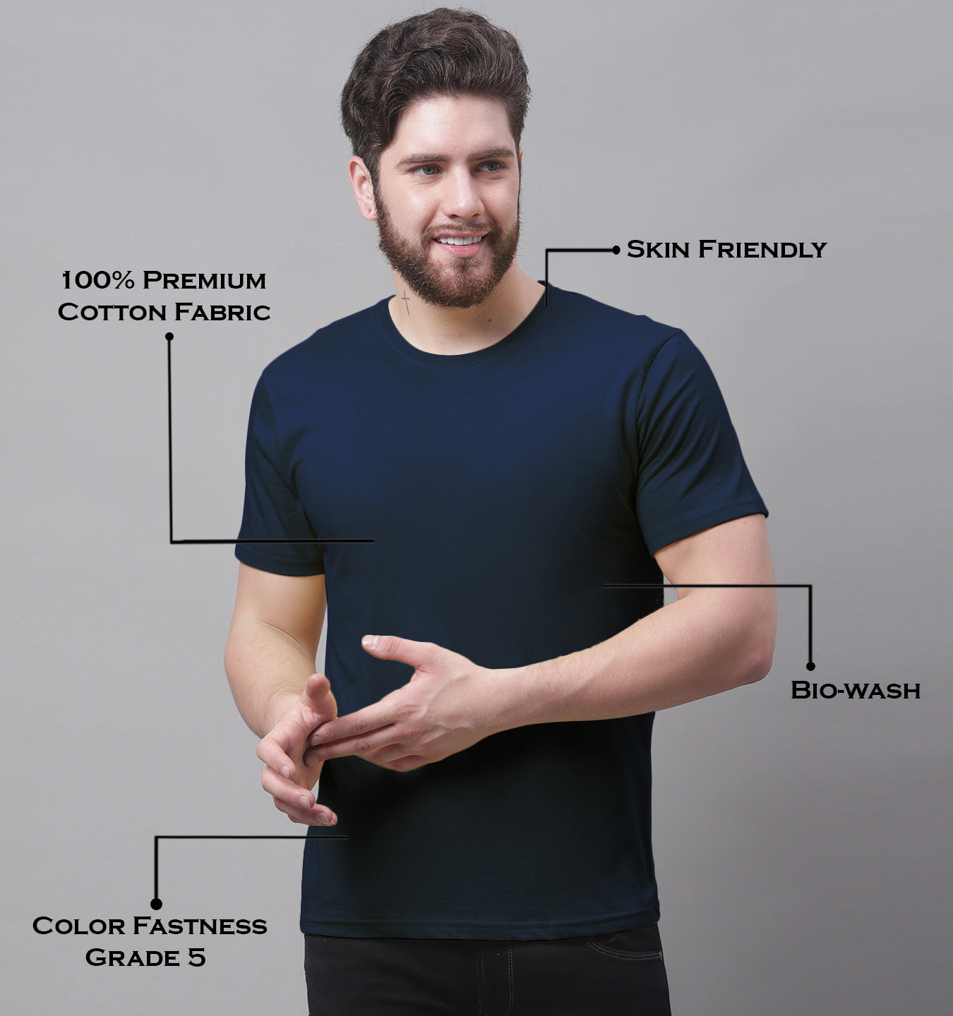 Men's Pack Of 2 Pure Cotton Half Sleeve T-shirt - Friskers