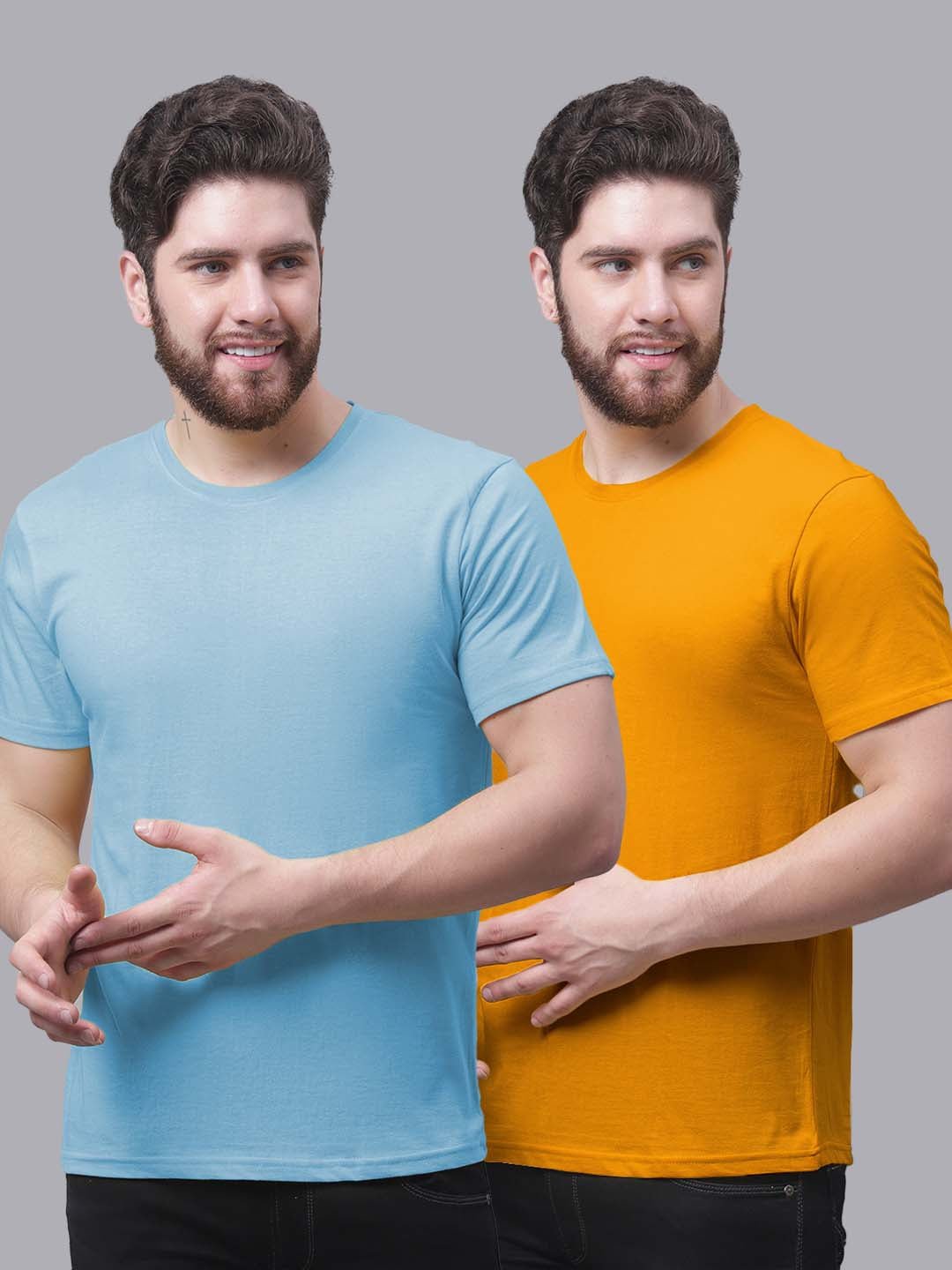 Men's Pack Of 2 Pure Cotton Half Sleeve T-shirt - Friskers