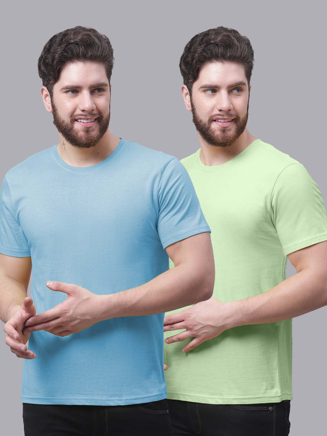 Men's Pack Of 2 Pure Cotton Half Sleeve T-shirt - Friskers