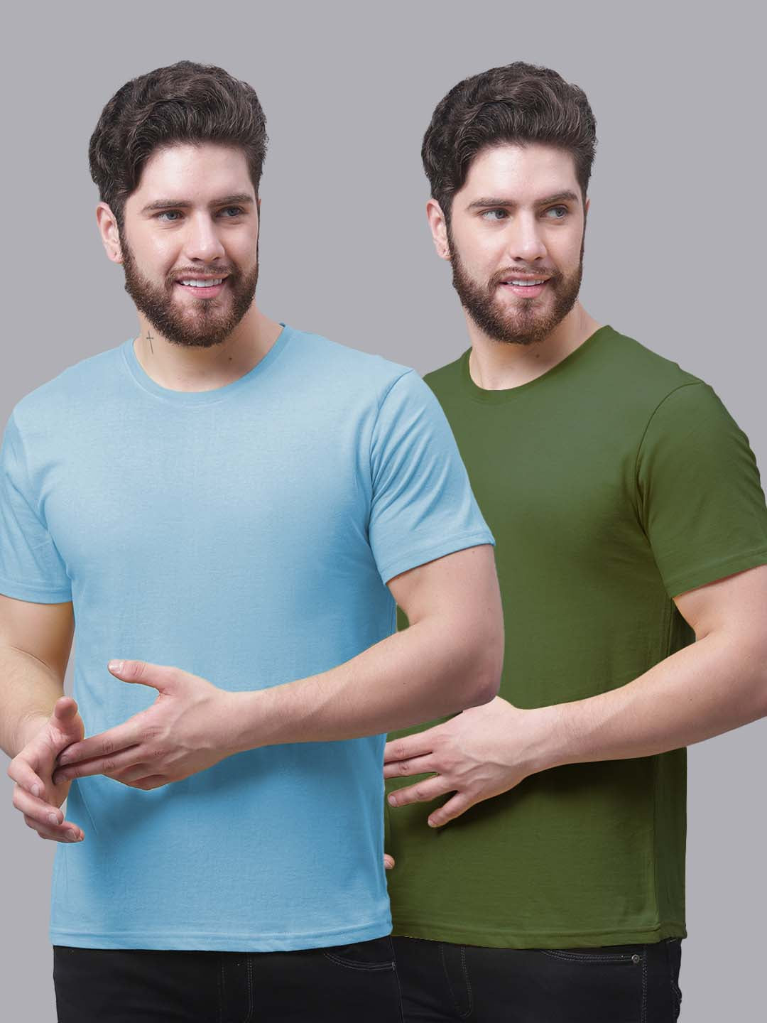 Men's Pack Of 2 Pure Cotton Half Sleeve T-shirt - Friskers