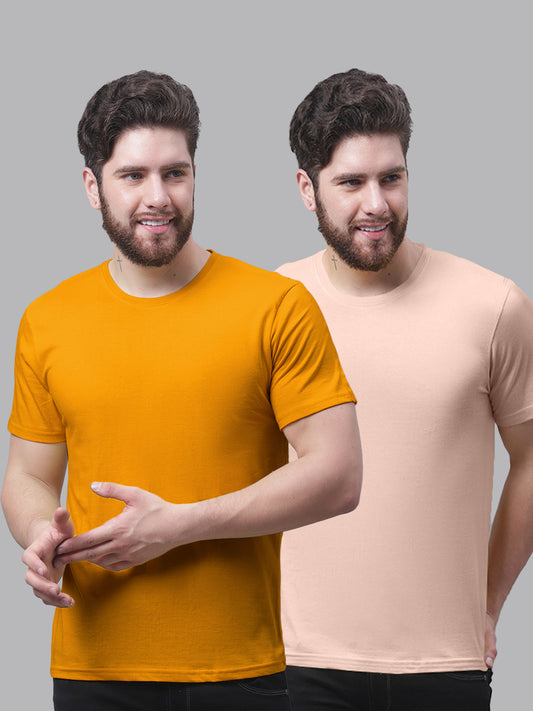 Men's Pack Of 2 Pure Cotton Half Sleeve T-shirt - Friskers