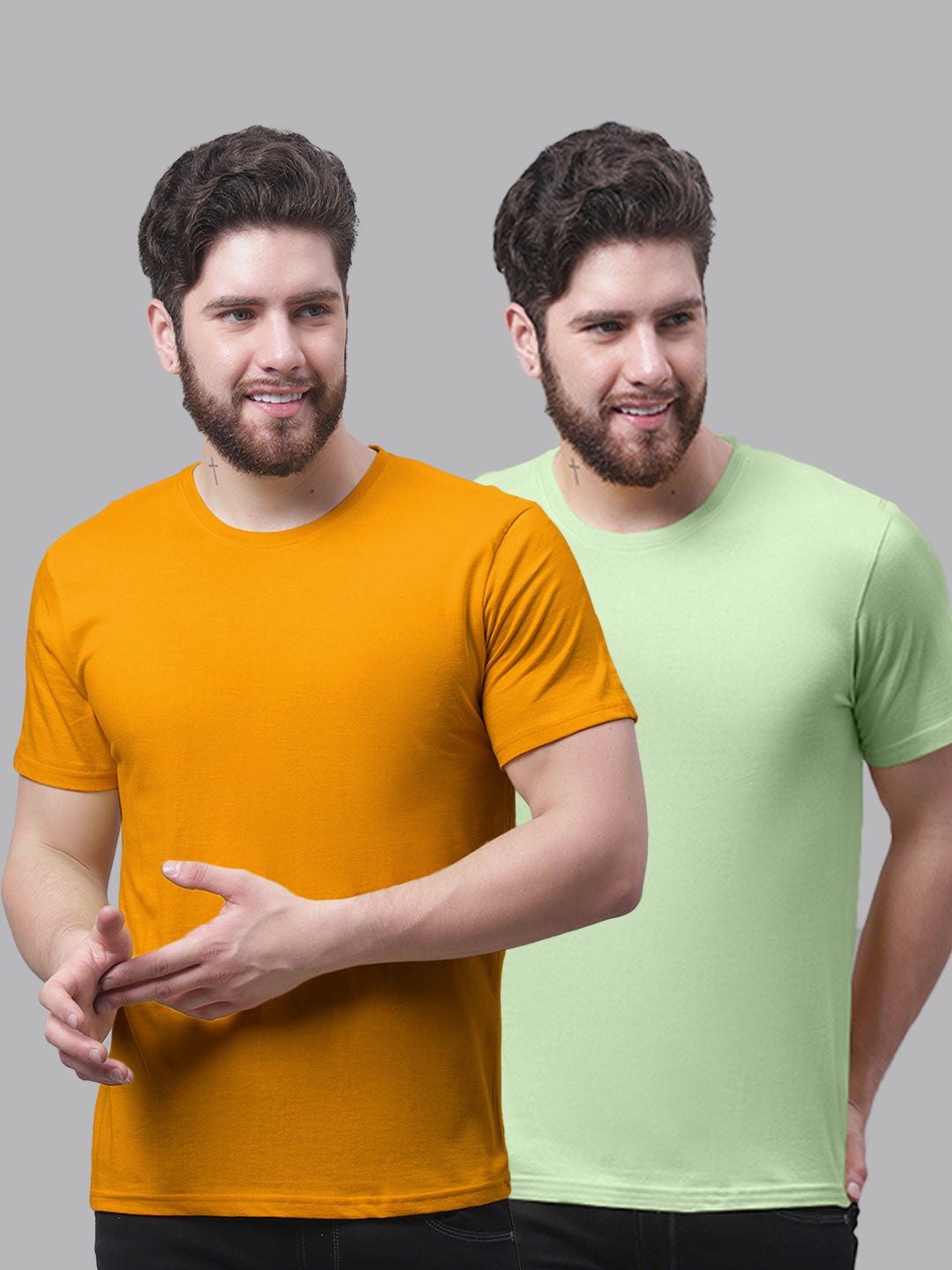 Men's Pack Of 2 Pure Cotton Half Sleeve T-shirt - Friskers