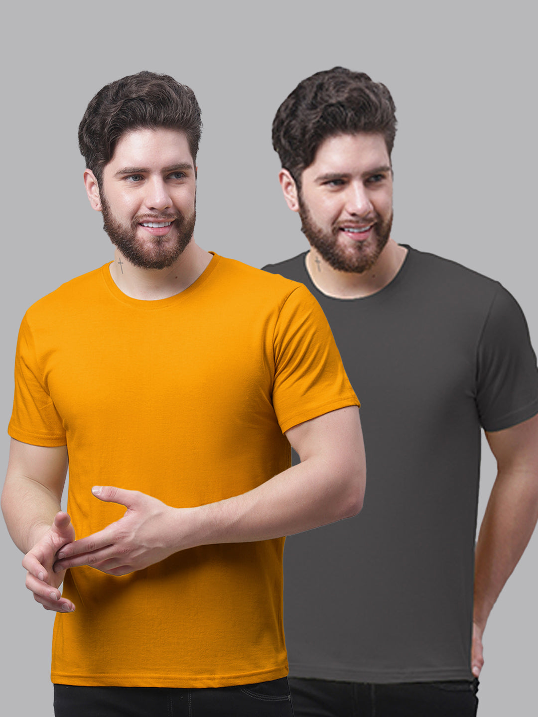 Men's Pack Of 2 Pure Cotton Half Sleeve T-shirt - Friskers