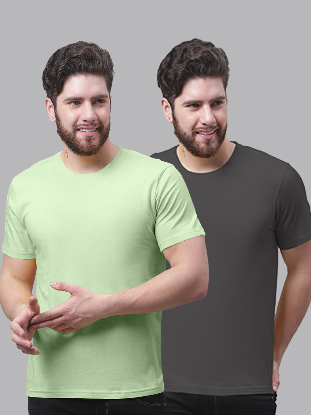 Men's Pack Of 2 Pure Cotton Half Sleeve T-shirt - Friskers
