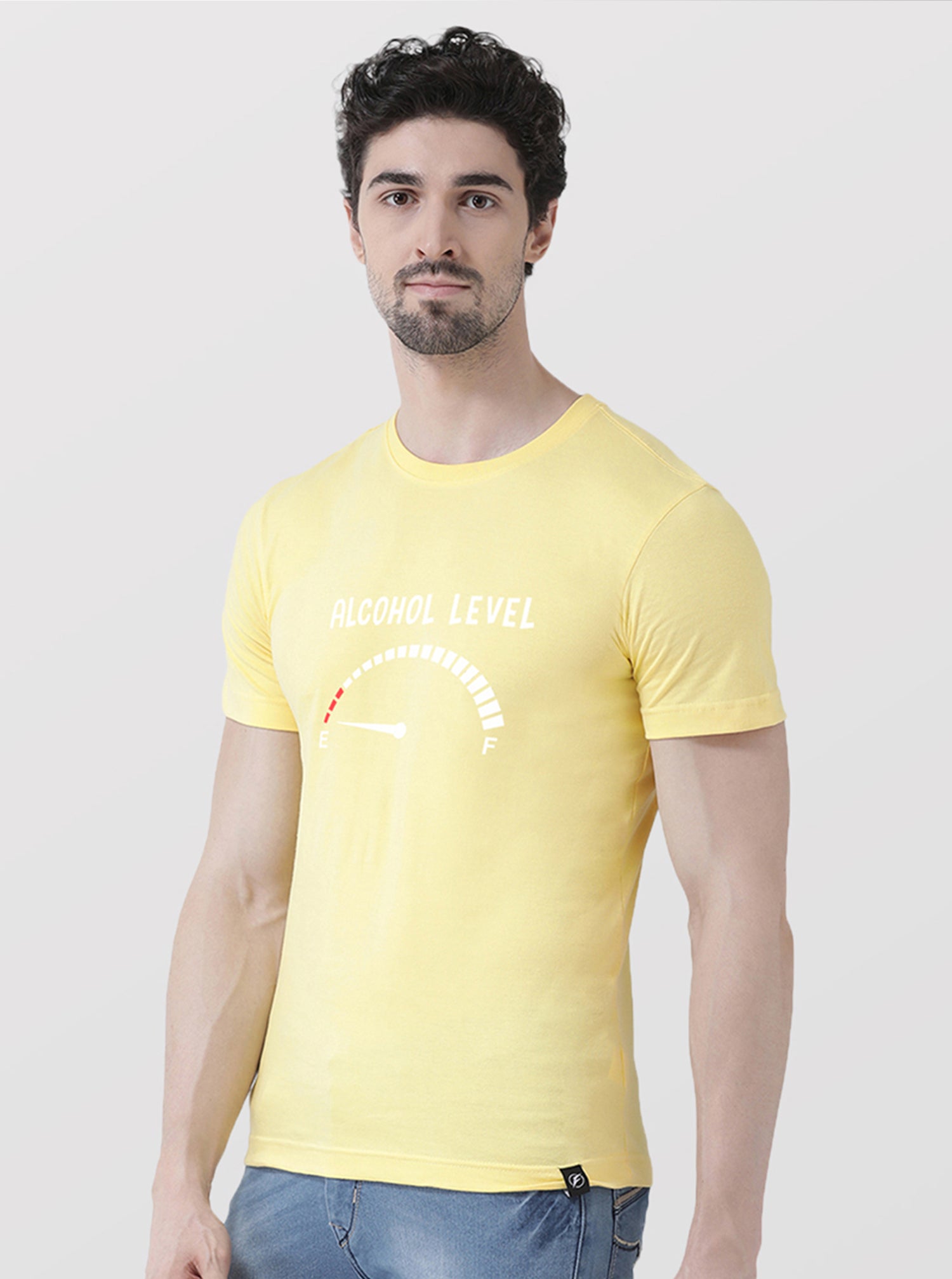 Alcohol level Prnted Round Neck T-shirt - Friskers