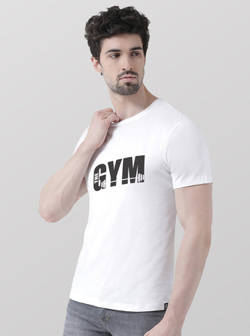 GYM Printed Round Neck Half Sleeves T-shirt - Friskers