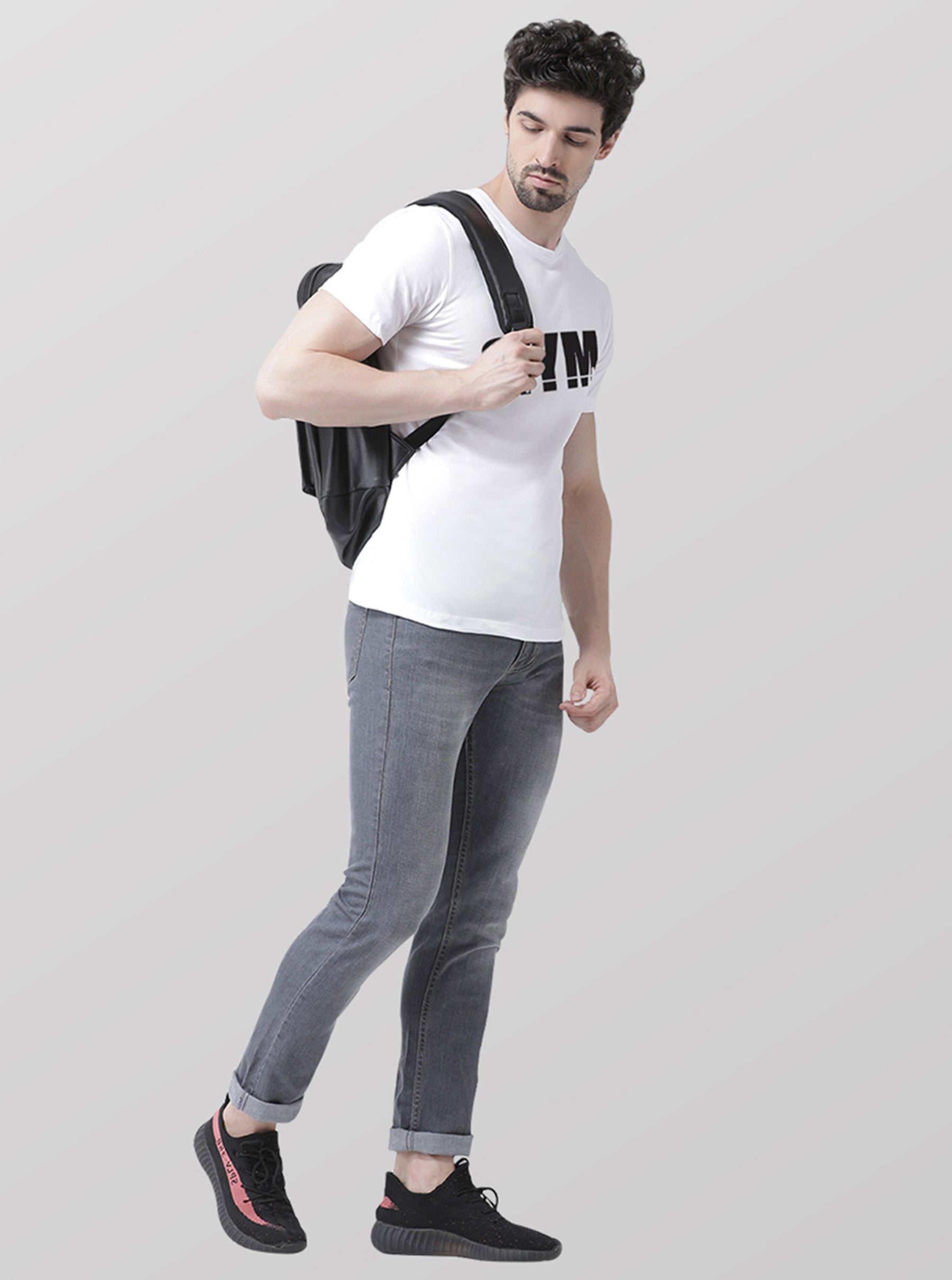 GYM Printed Round Neck Half Sleeves T-shirt - Friskers
