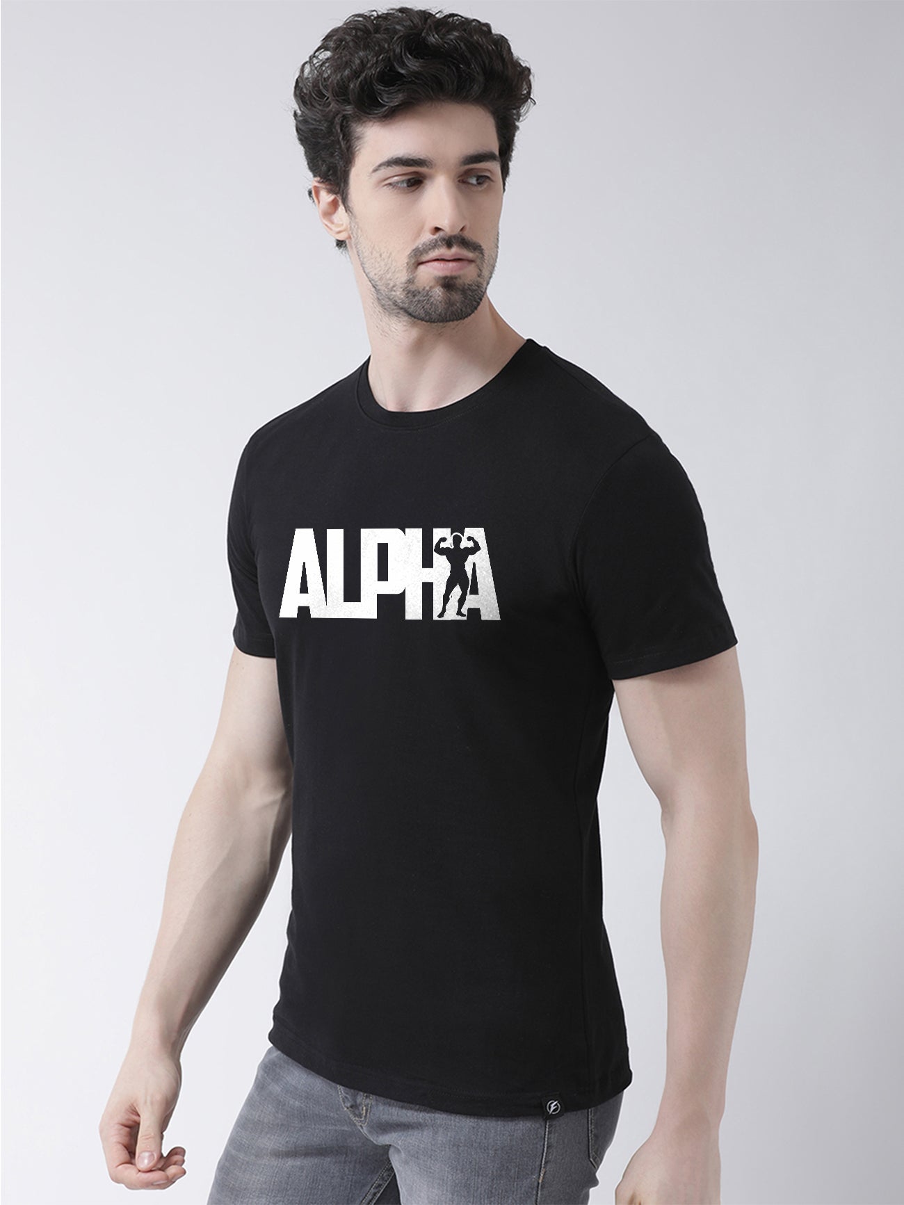 Alpha Printed Round Neck T-shirt - Friskers