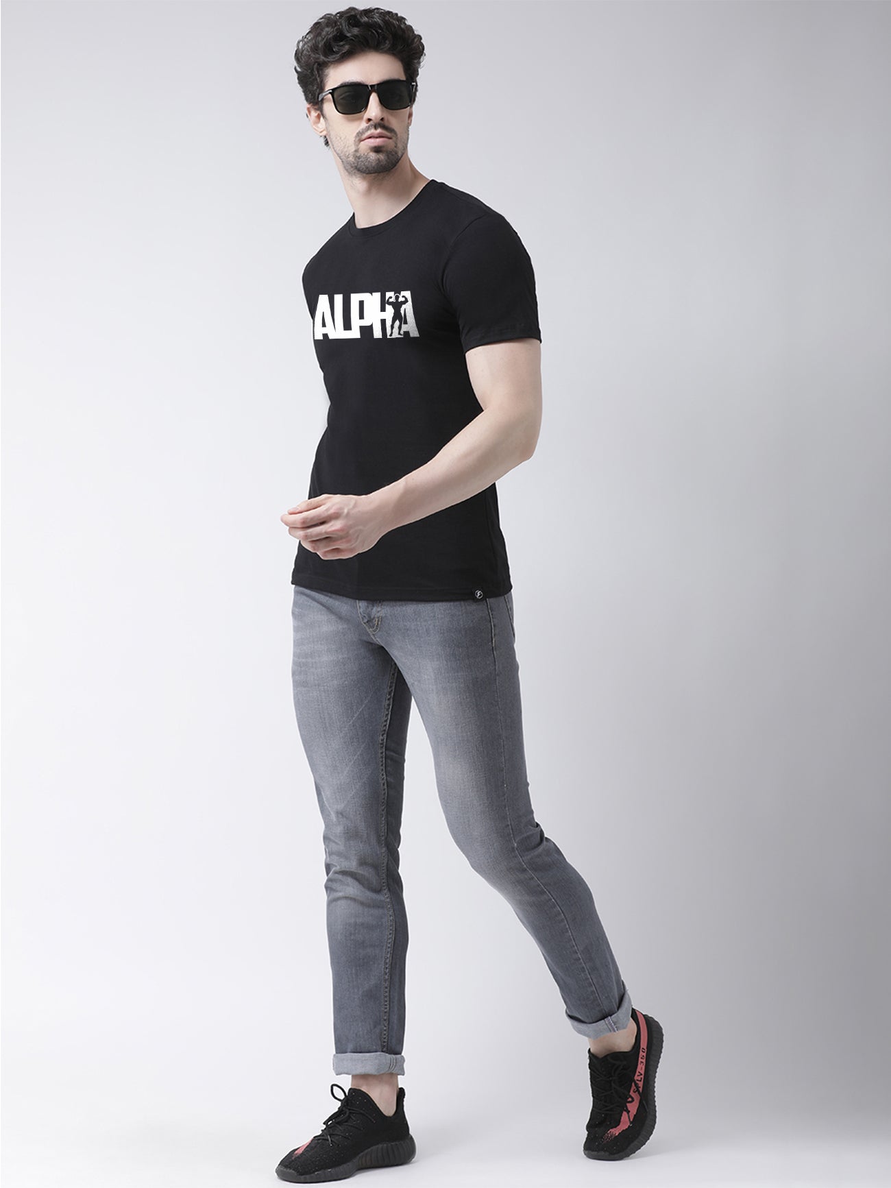 Alpha Printed Round Neck T-shirt - Friskers