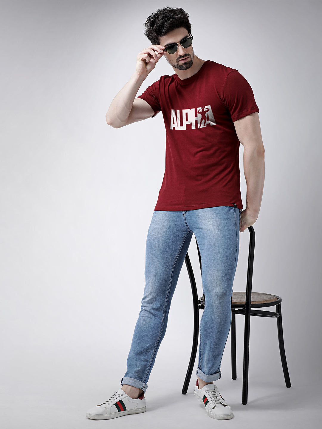 Alpha Printed Round Neck T-shirt - Friskers