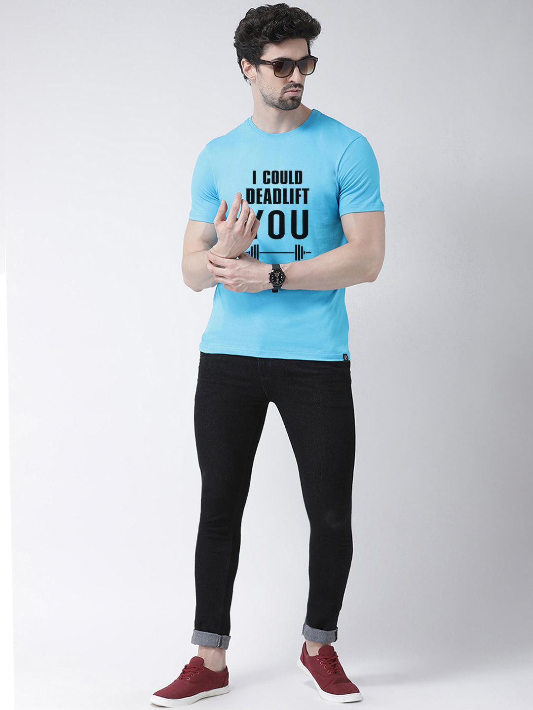 Deadlift Printed Round Neck T-shirt - Friskers