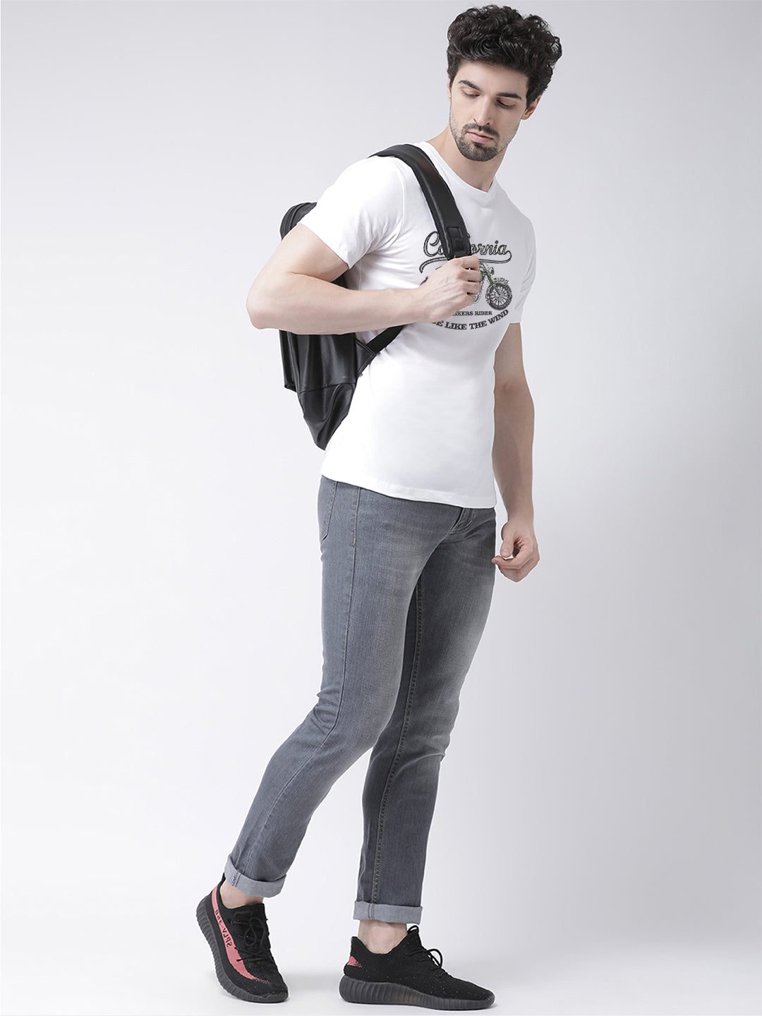 California Printed Round Neck T-shirt - Friskers