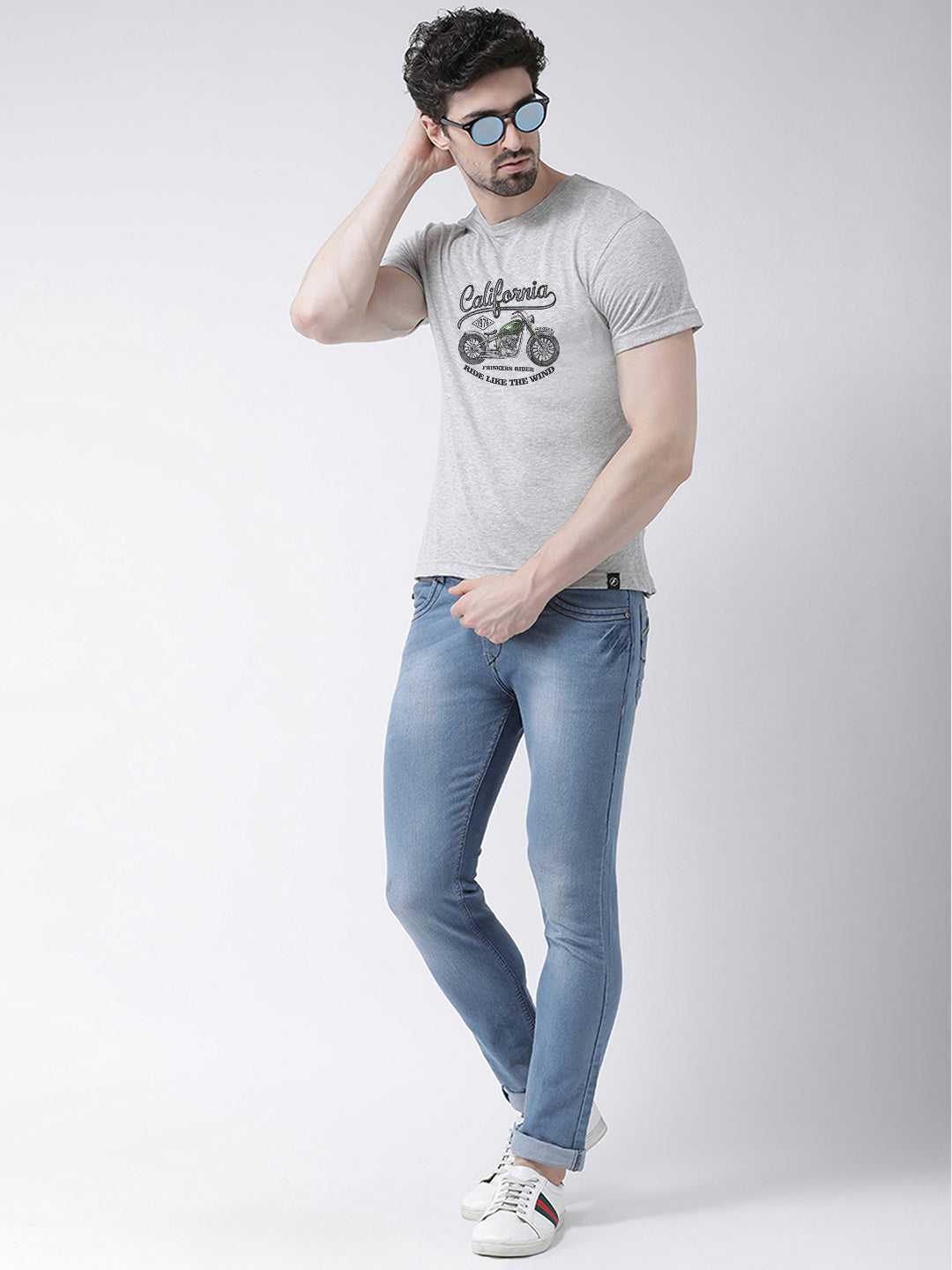 California Printed Round Neck T-shirt - Friskers