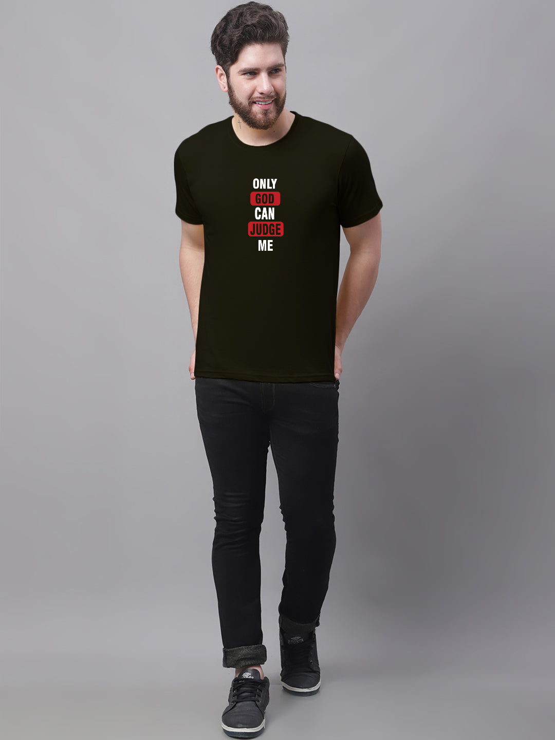 Men's Only God Can Judge Me Pure Cotton T-Shirt - Friskers