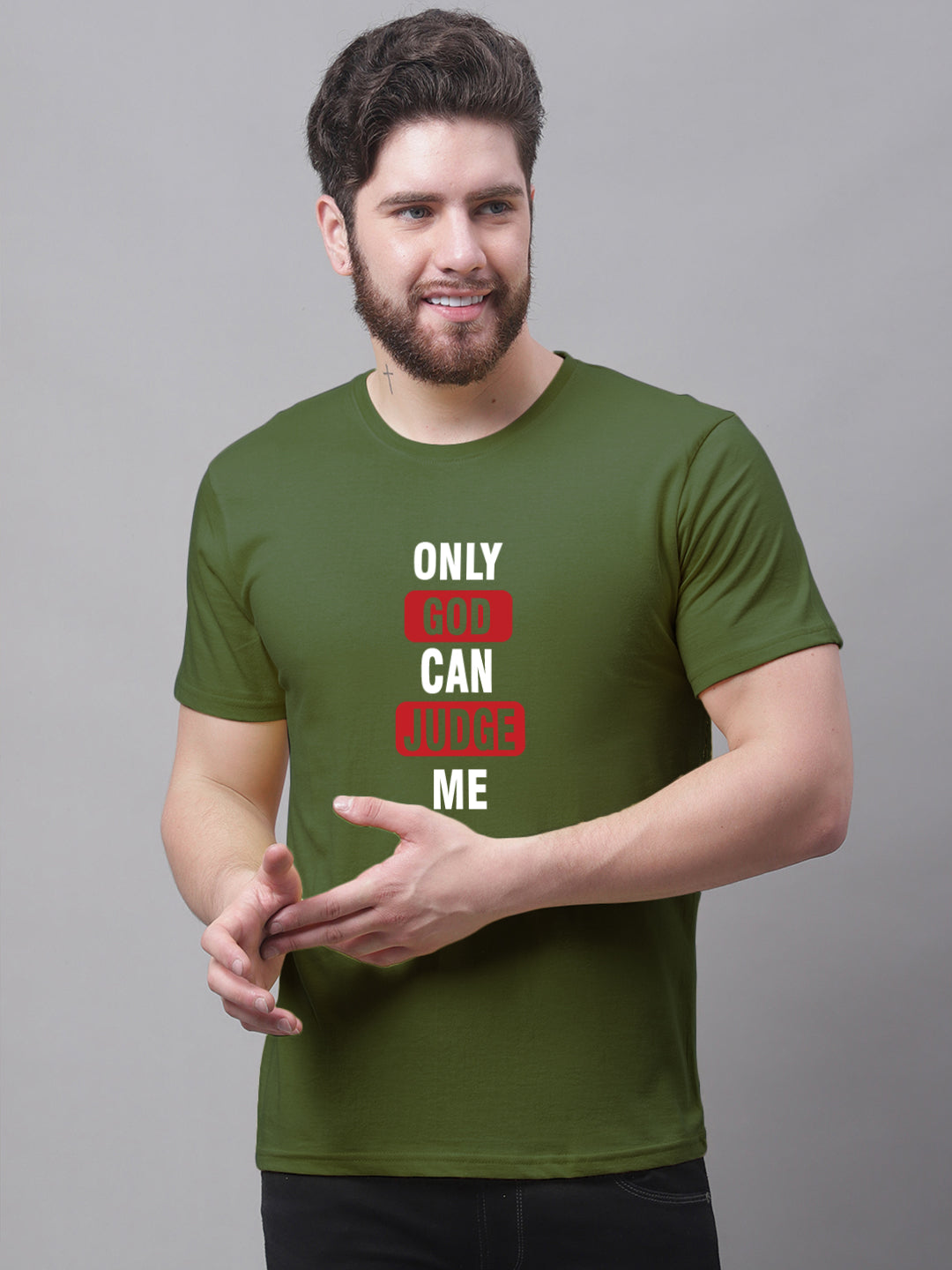 Men's Only God Can Judge Me Pure Cotton T-Shirt - Friskers
