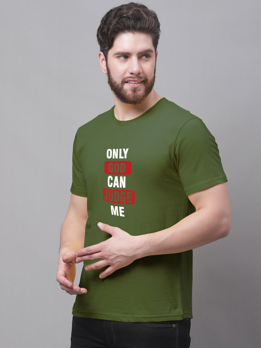 Men's Only God Can Judge Me Pure Cotton T-Shirt - Friskers