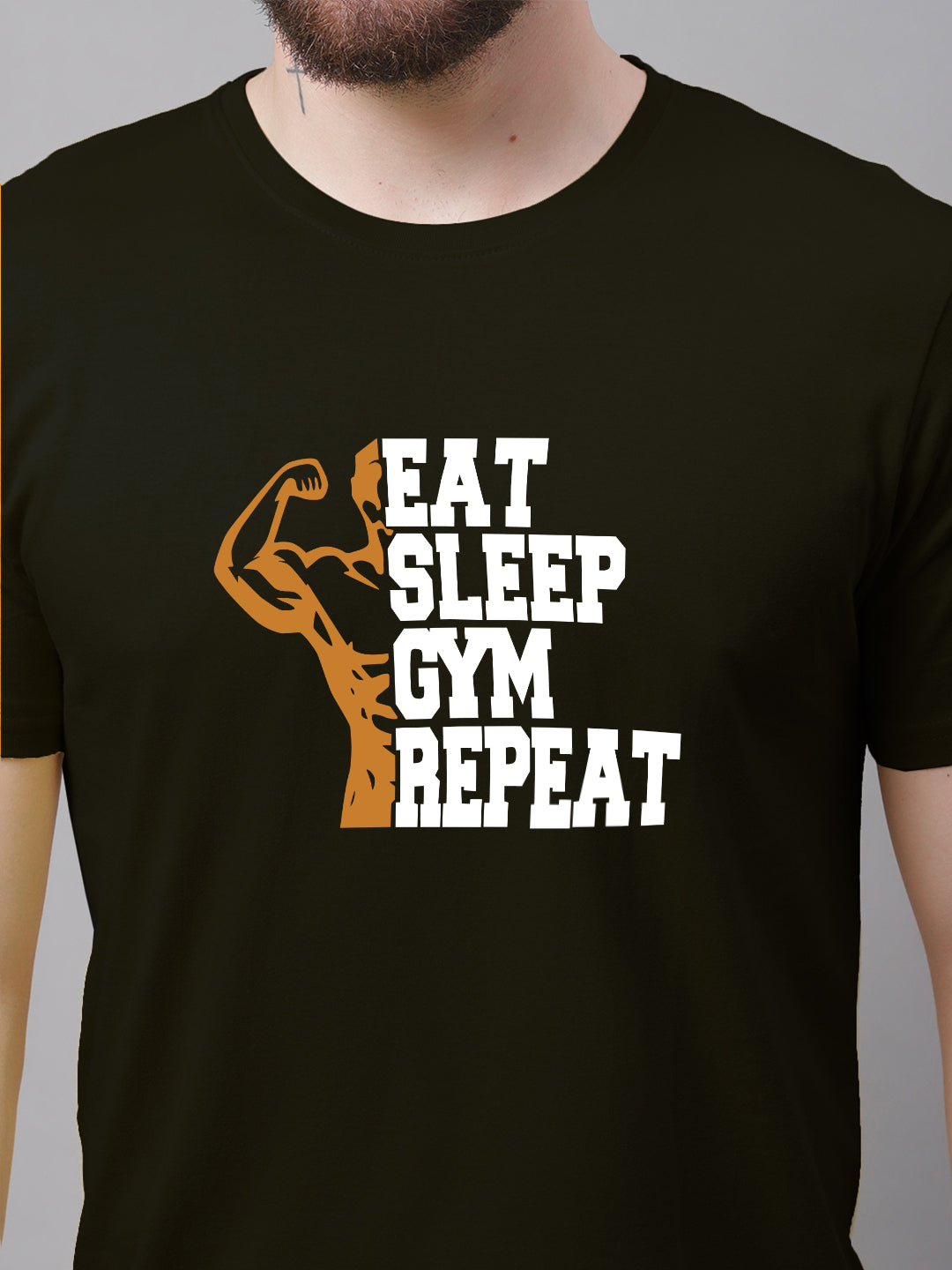 Men's Eat Sleep Gym Repeat Pure Cotton Training T-Shirt - Friskers