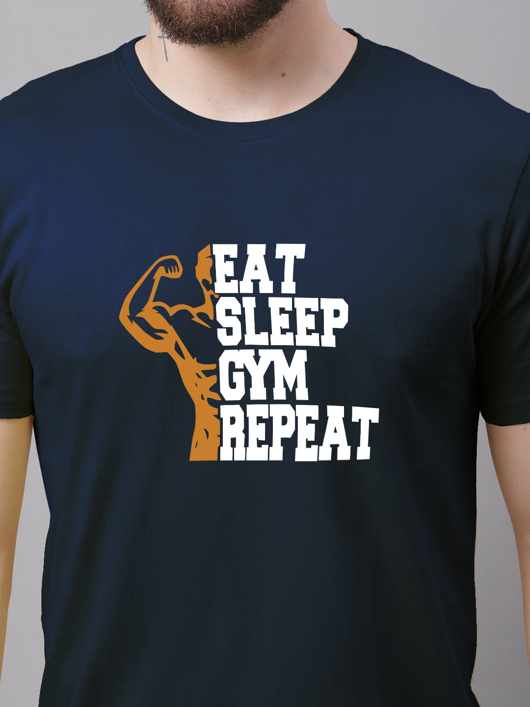 Men's Eat Sleep Gym Repeat Pure Cotton Training T-Shirt - Friskers