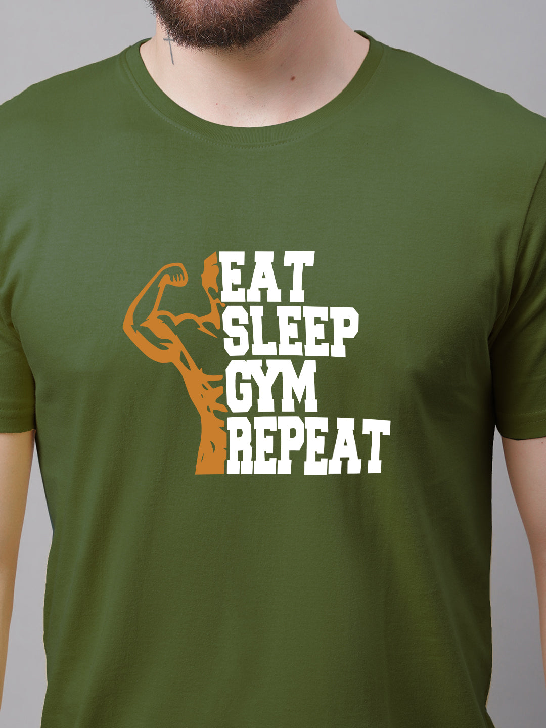 Men's Eat Sleep Gym Repeat Pure Cotton Training T-Shirt - Friskers