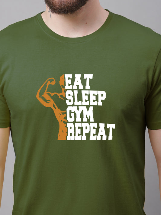 Men's Eat Sleep Gym Repeat Pure Cotton Training T-Shirt - Friskers