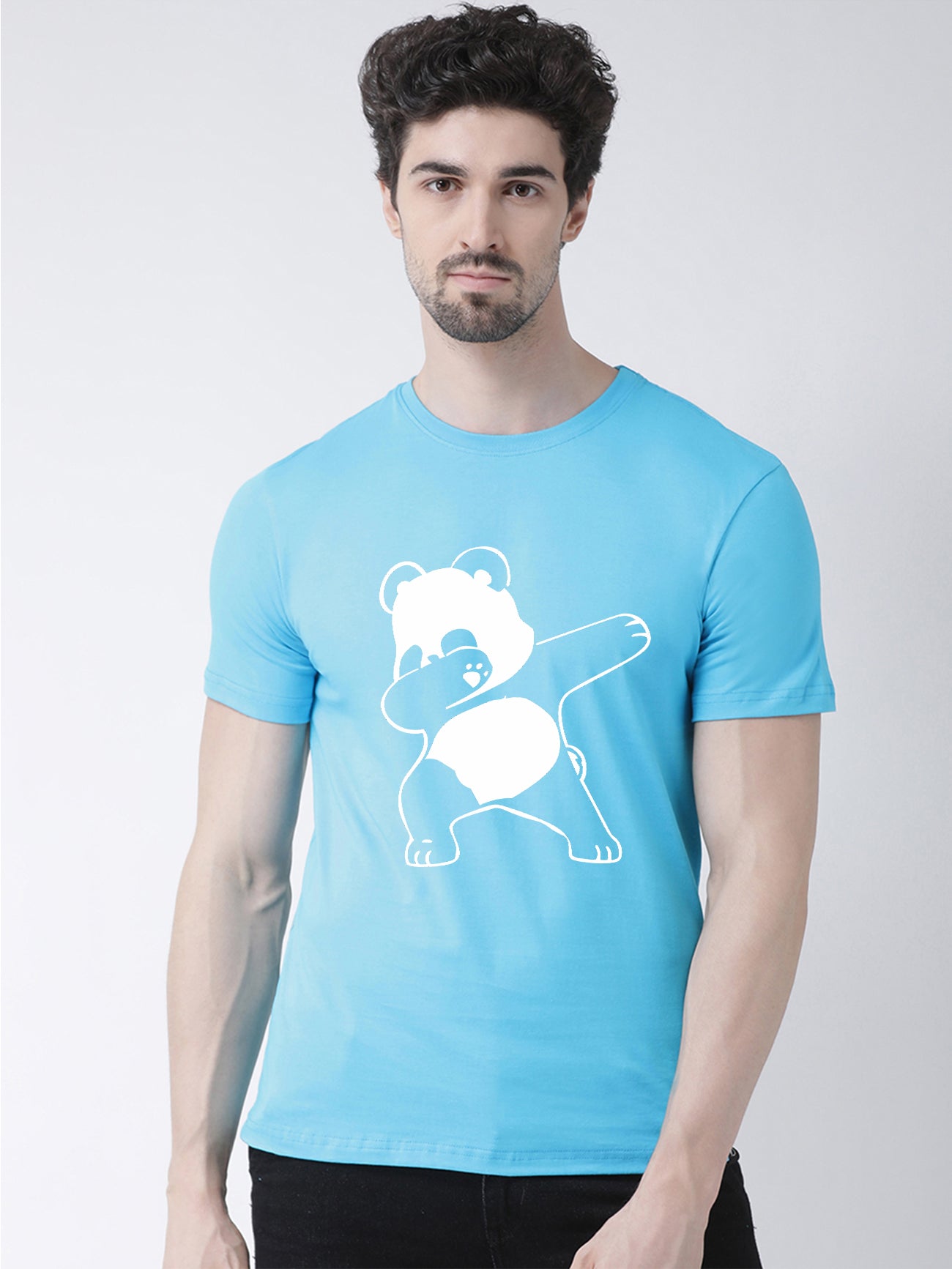 Men's Pack Of 2 Printed Round Neck Half Sleeves T-Shirt - Friskers