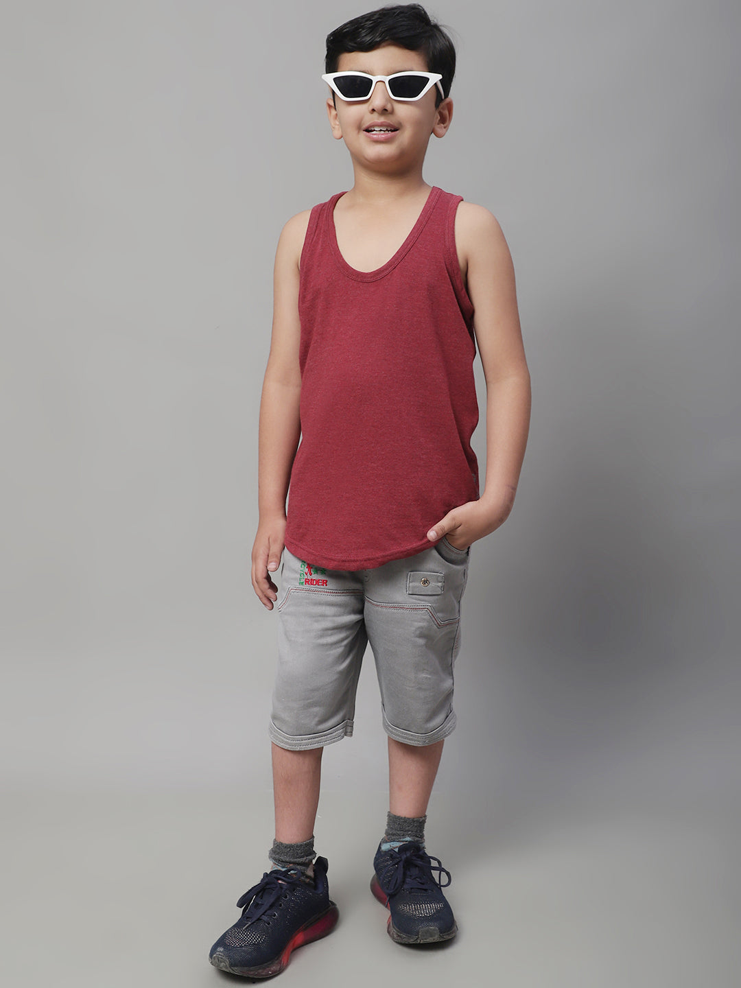 Kids Cool & Soft Solid Pure Cotton Vest - Friskers