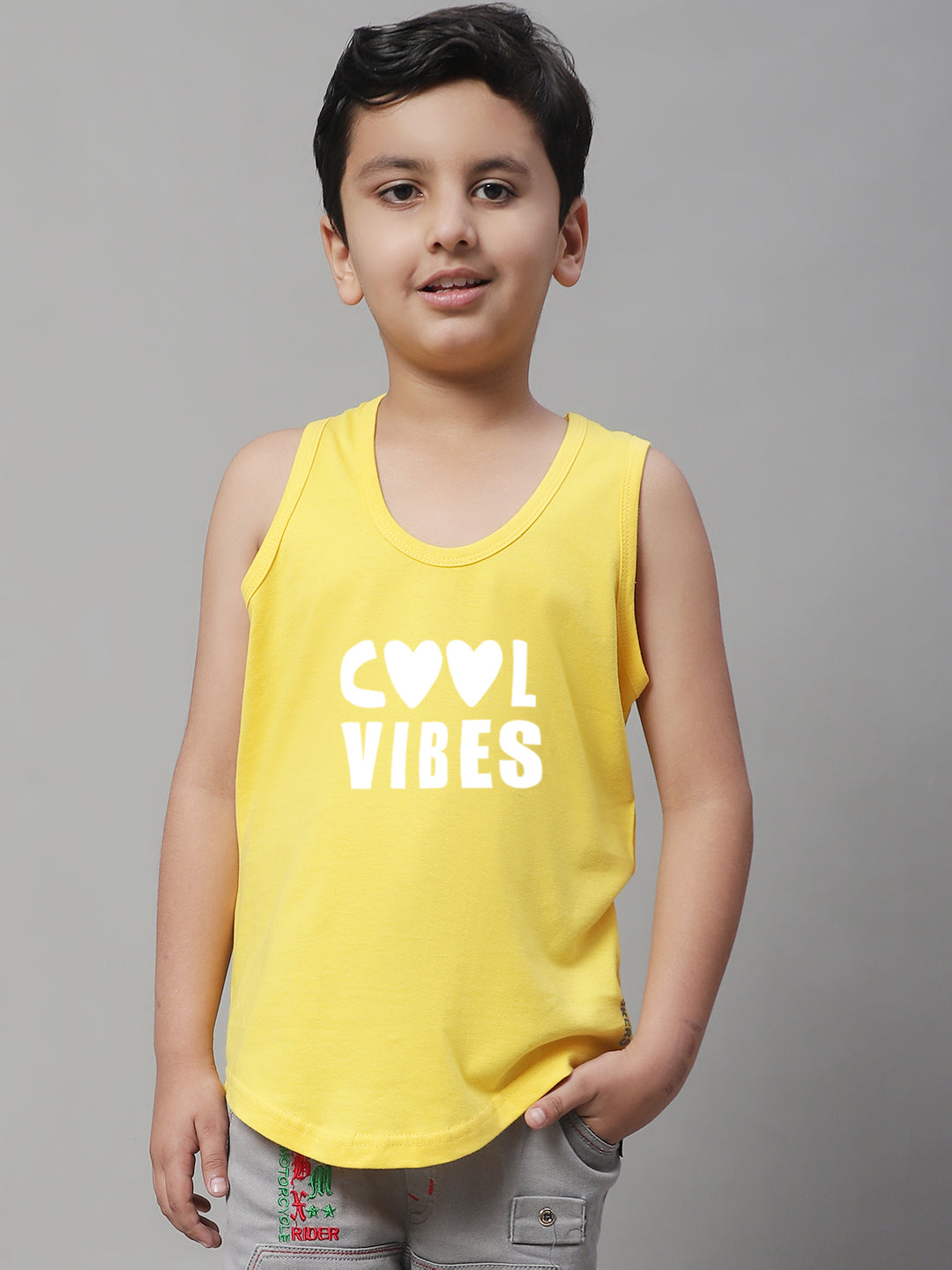 Kids Cool Vibes Printed Pure Cotton Classic Vest - Friskers