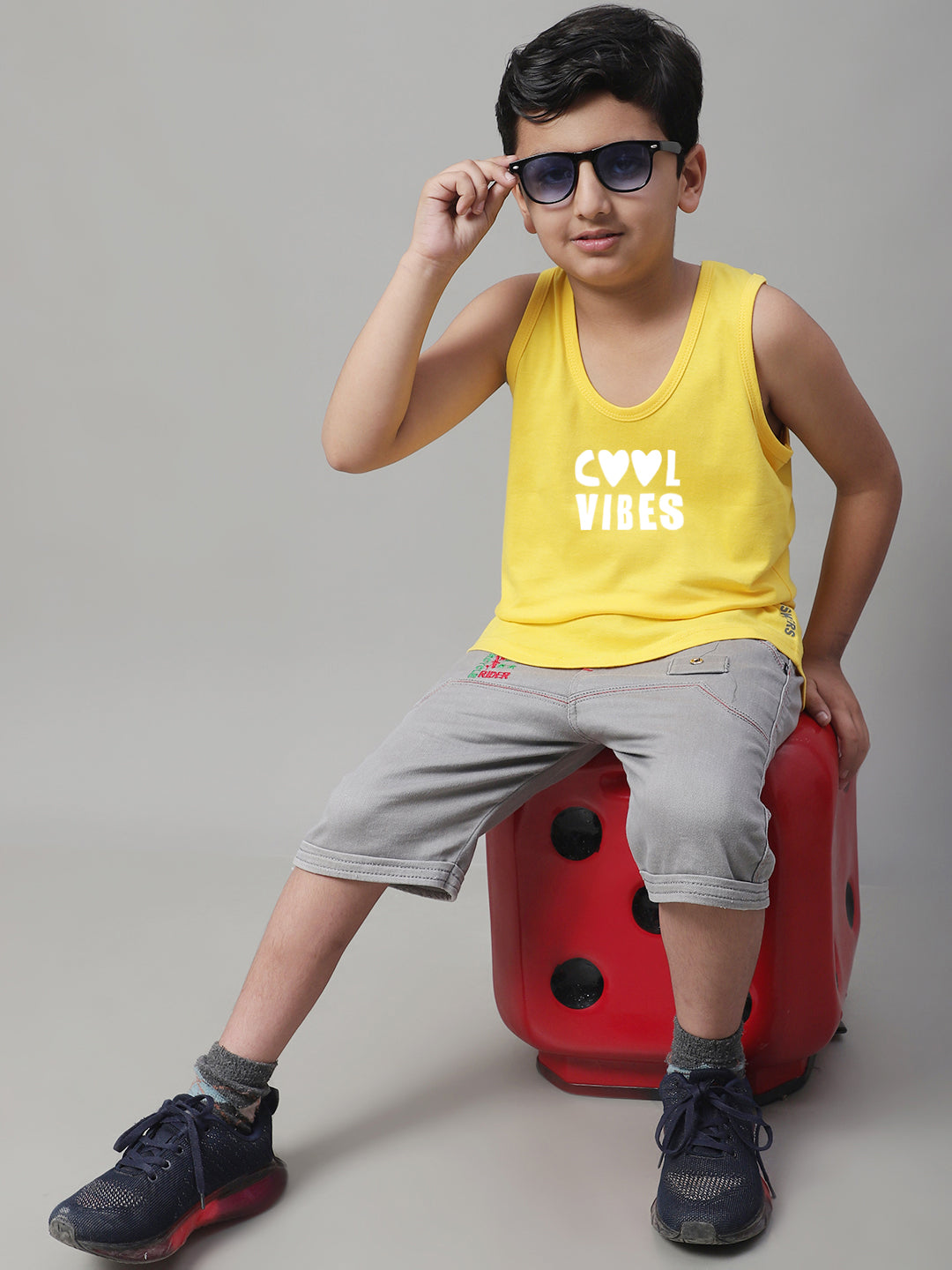 Kids Cool Vibes Printed Pure Cotton Classic Vest - Friskers