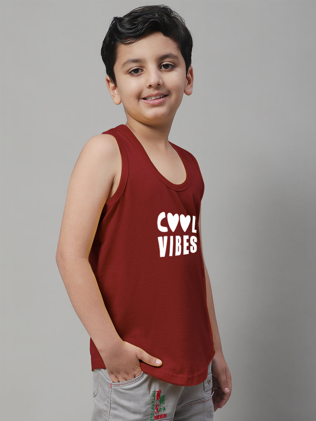 Kids Cool Vibes Printed Pure Cotton Classic Vest - Friskers