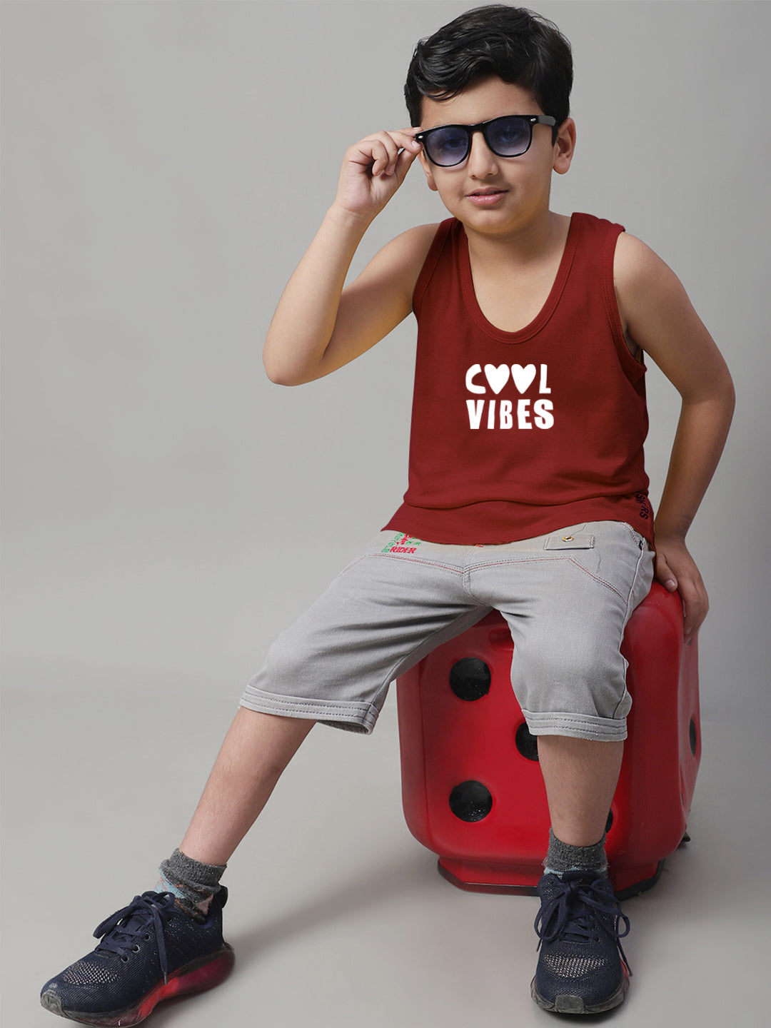 Kids Cool Vibes Printed Pure Cotton Classic Vest - Friskers