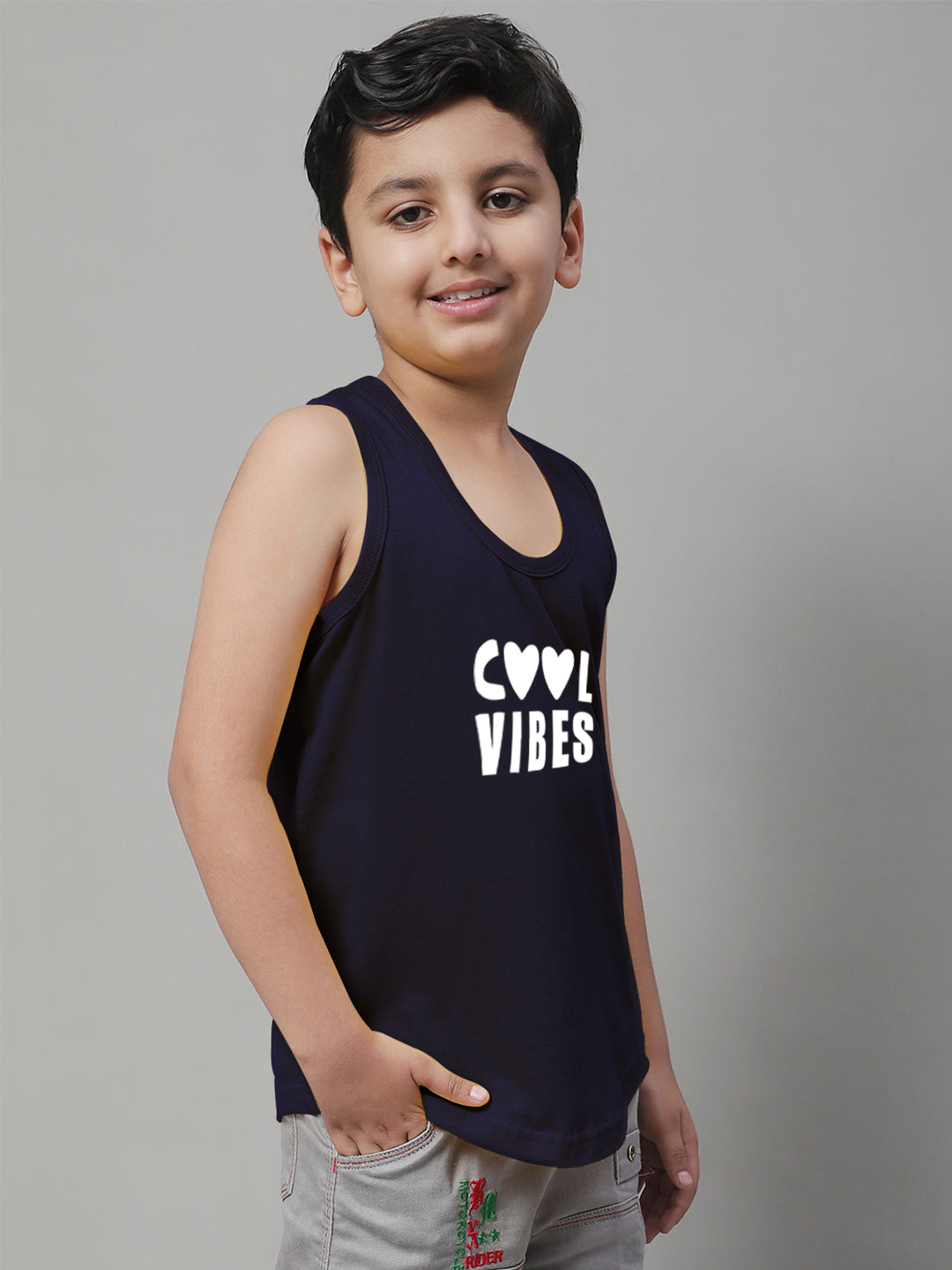 Kids Cool Vibes Printed Pure Cotton Classic Vest - Friskers