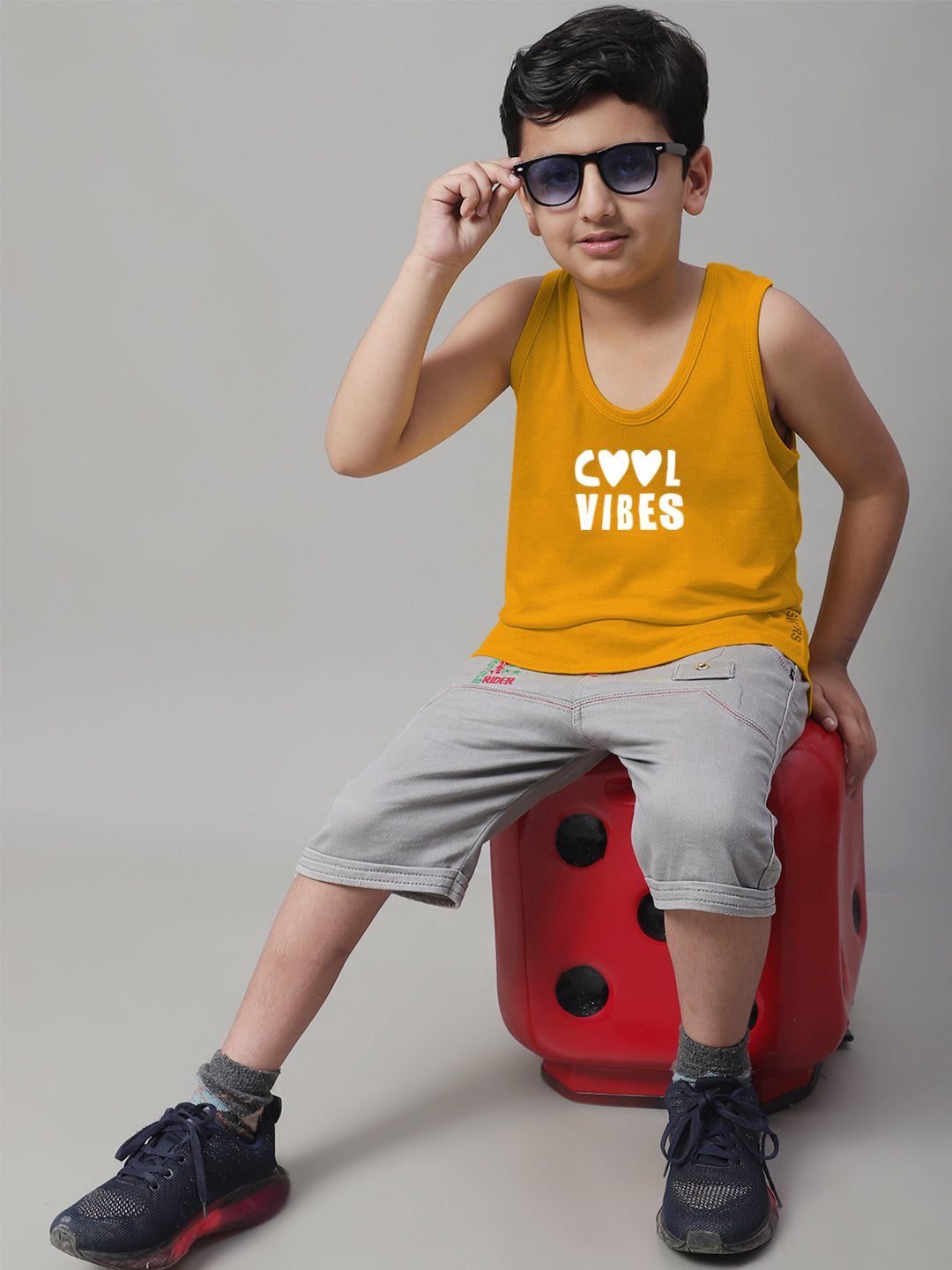 Kids Cool Vibes Printed Pure Cotton Classic Vest - Friskers