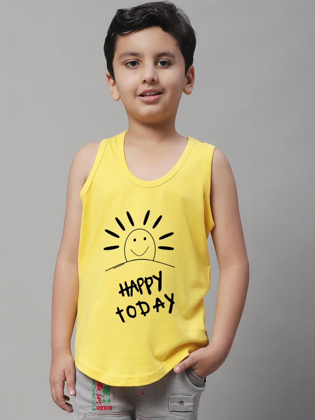 Kids Happy Today  Pure Cotton Printed Vest - Friskers