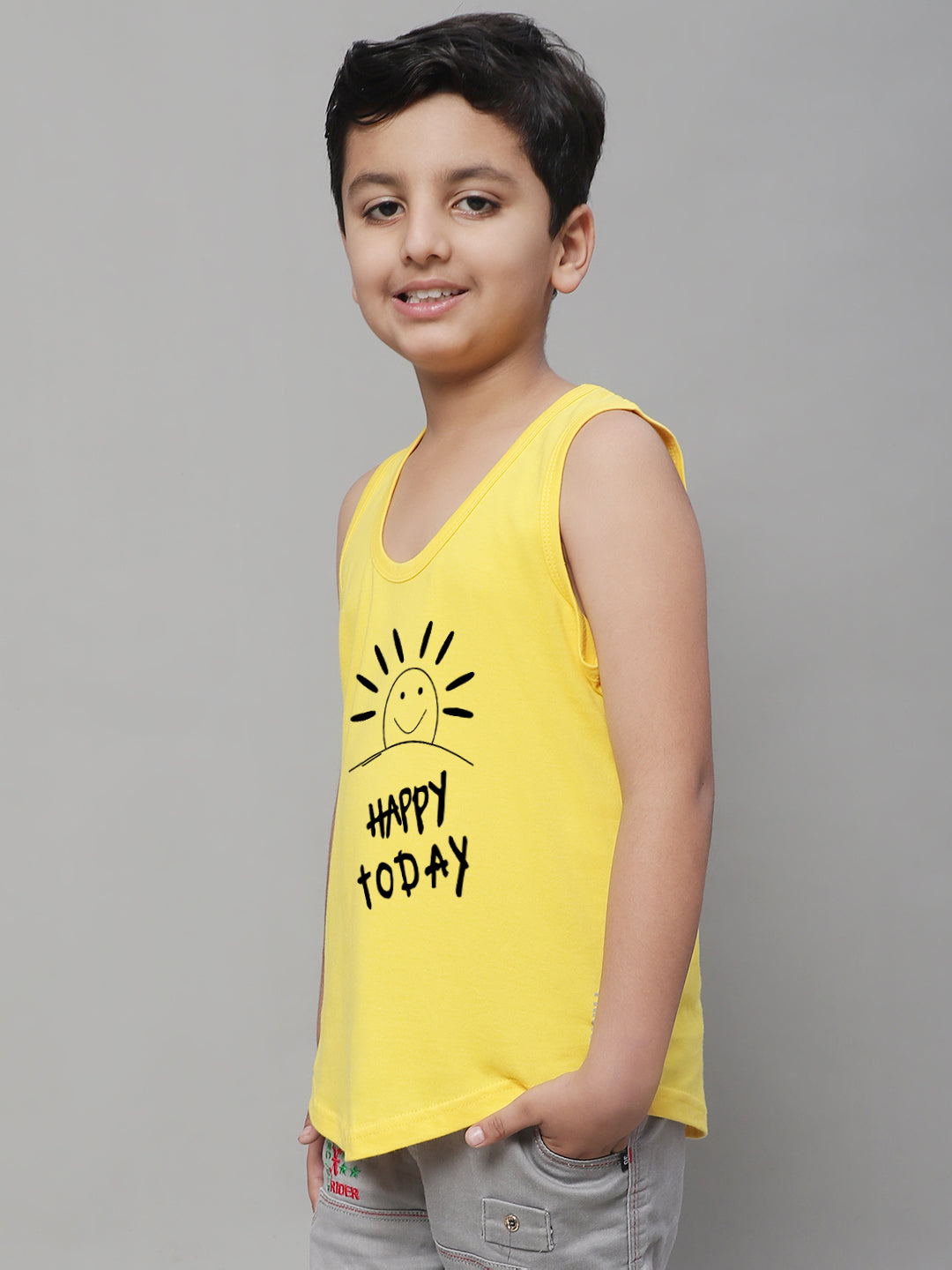 Kids Happy Today  Pure Cotton Printed Vest - Friskers