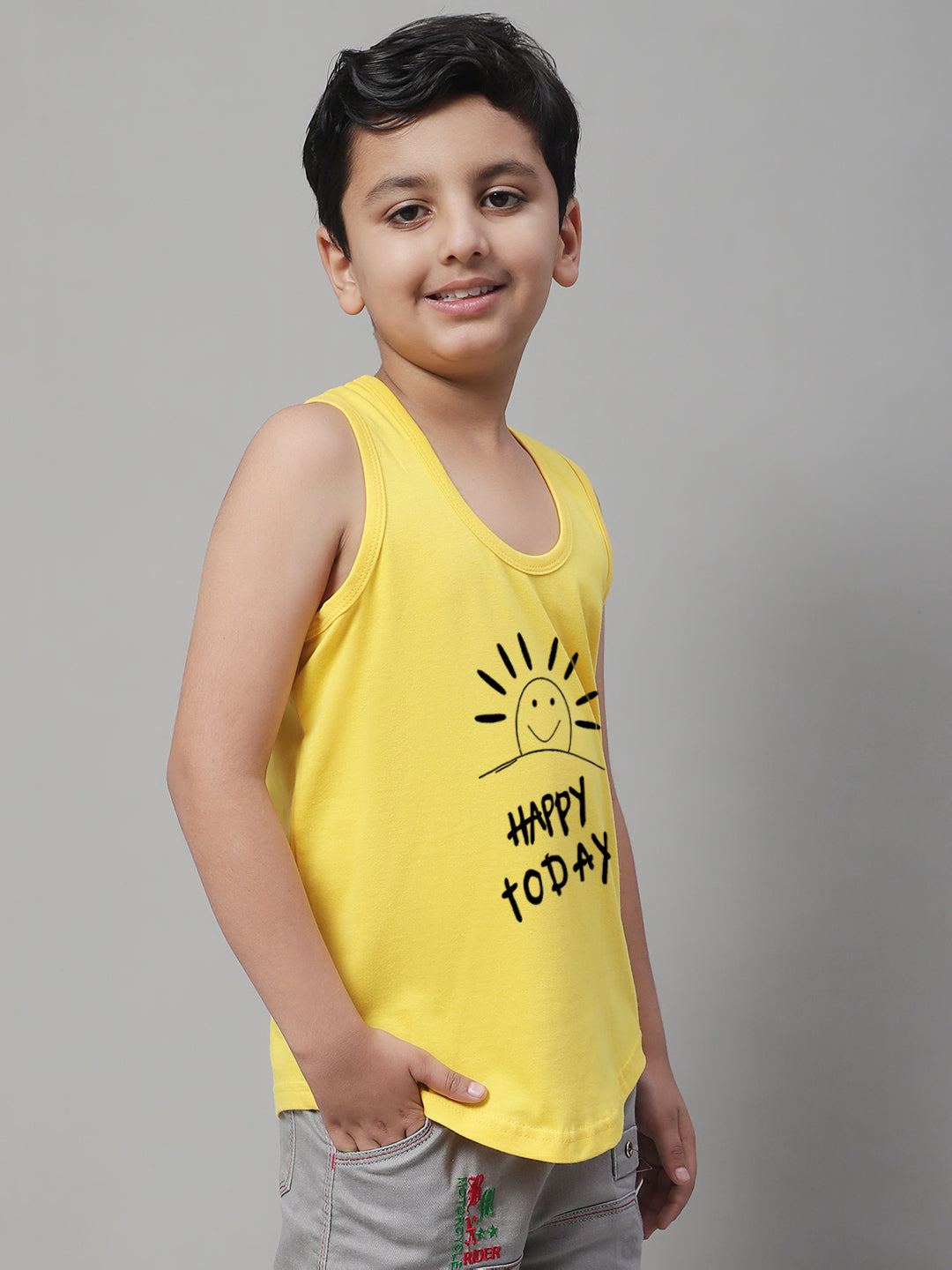 Kids Happy Today  Pure Cotton Printed Vest - Friskers