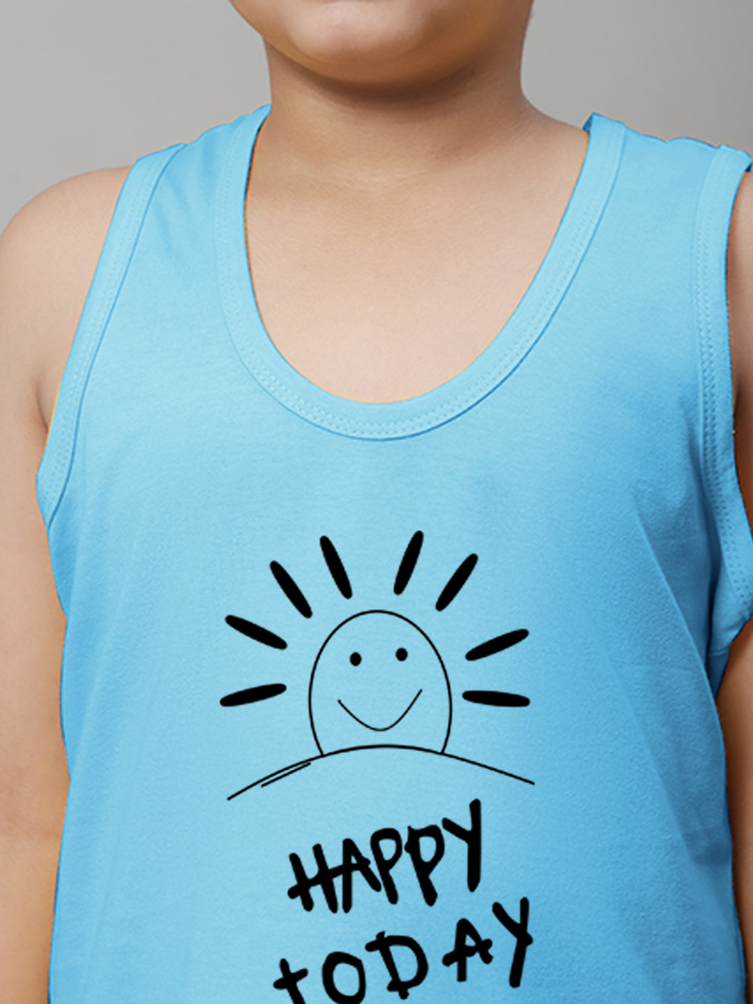 Boys Happy Today Regular Fit Printed Vest - Friskers