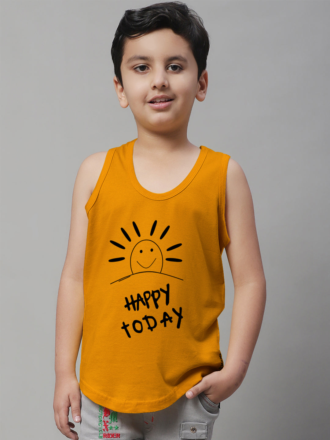 Kids Happy Today  Pure Cotton Printed Vest - Friskers