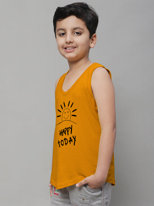 Kids Happy Today  Pure Cotton Printed Vest - Friskers