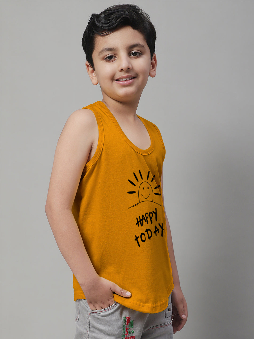 Kids Happy Today  Pure Cotton Printed Vest - Friskers