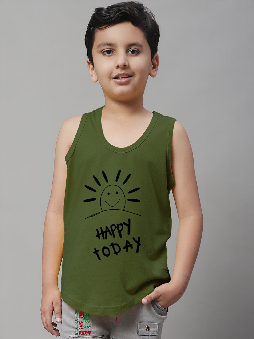 Kids Happy Today  Pure Cotton Printed Vest - Friskers