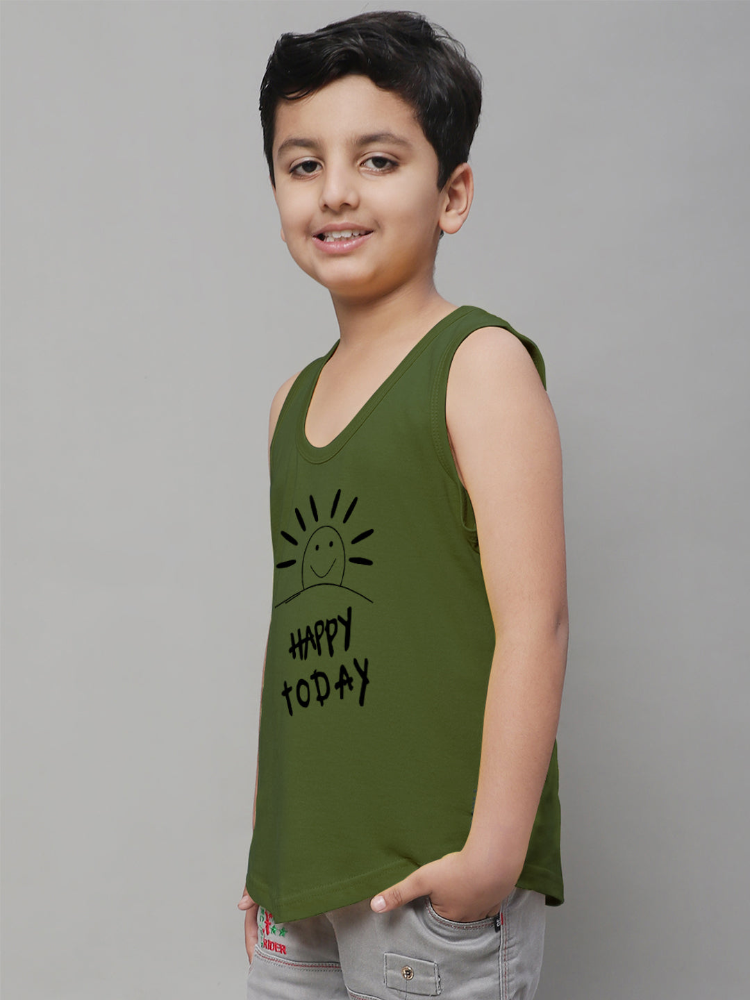 Kids Happy Today  Pure Cotton Printed Vest - Friskers