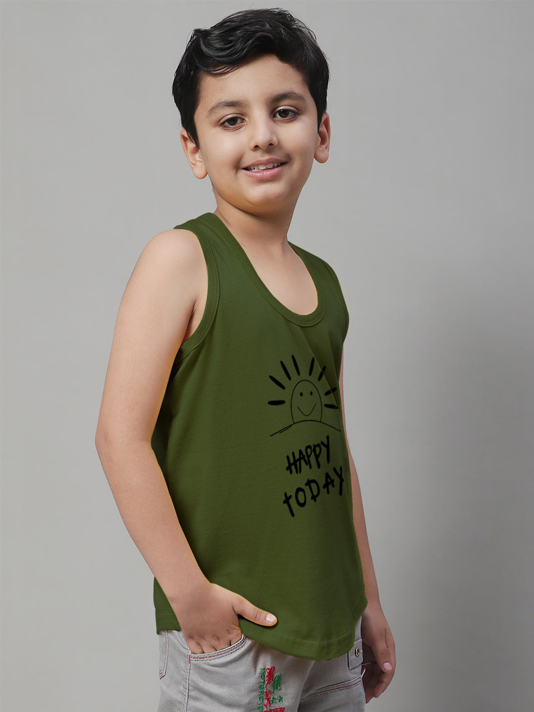 Kids Happy Today  Pure Cotton Printed Vest - Friskers